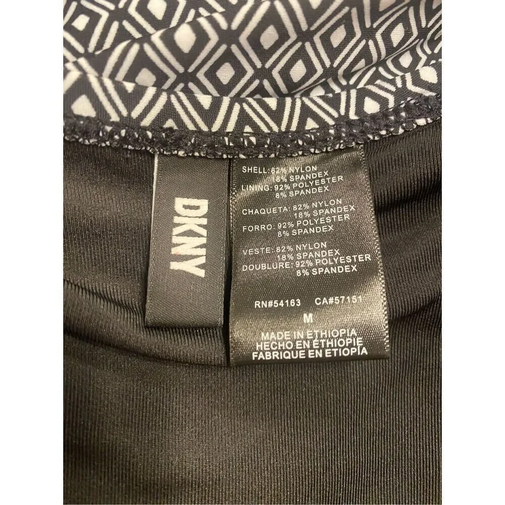 DKNY One Piece Swim Suit Adjustable Straps Sz. M Bra Blue/White - Picture 10 of 13